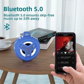 img 2 attached to 🔵 Водонепроницаемый Bluetooth душевой динамик EBODA: плавающие беспроводные портативные динамики с TWS Bluetooth 5.0 и мощным звуком - голубой цвет