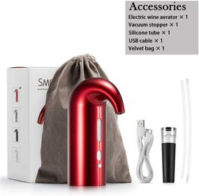 img 3 attached to Enhance Your Wine Experience with the Rosgel Electric Wine Aerator Pourer and Dispenser: A Premium Automatic Gift Set for Wine Lovers (Red)