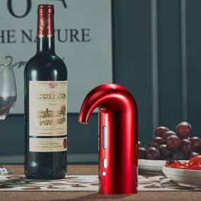 img 1 attached to Enhance Your Wine Experience with the Rosgel Electric Wine Aerator Pourer and Dispenser: A Premium Automatic Gift Set for Wine Lovers (Red)