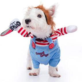 img 2 attached to 🎃 Hilarious and Spooky Halloween Costumes for Small, Medium, and Large Dogs featuring Deadly Doll Theme