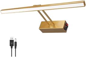 img 4 attached to 🎨 Enhance Art Display with 6500K Rechargeable Wireless Picture Light – Elegant Gold Color, 15.75 Inches Full Metal Artwork Lighting for Paintings, Dart Boards, Mirrors