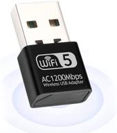 📶 kuwfi ac1200 dual band usb wifi adapter - 1200mbps dongle with 5ghz antenna for desktop, laptop, pc logo