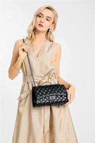 img 3 attached to 👜 Stylish Leather Quilted Crossbody Shoulder Handbags & Wallets for Women