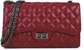 img 4 attached to 👜 Stylish Leather Quilted Crossbody Shoulder Handbags & Wallets for Women