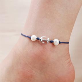 img 1 attached to Jucicle Anchor Freshwater Adjustable Anklet