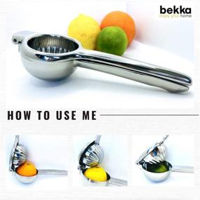 img 2 attached to BEKKA Premium Citrus Squeezer: Stainless Steel Manual Juicer for High-Quality Lemon, Lime, and Small Oranges