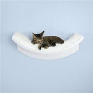 🐱 the refined feline lotus leaf cat shelf: modern curved design wall perch for elegant wood mounted cat furniture logo