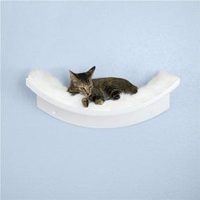 img 1 attached to 🐱 The Refined Feline Lotus Leaf Cat Shelf: Modern Curved Design Wall Perch for Elegant Wood Mounted Cat Furniture