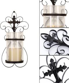 img 1 attached to Enhance Your Walls with FrameArmy Cast Iron Vertical Wall Hanging Accents Candle Holder Sconce (Set of 2) (SD005)