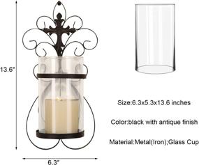 img 2 attached to Enhance Your Walls with FrameArmy Cast Iron Vertical Wall Hanging Accents Candle Holder Sconce (Set of 2) (SD005)