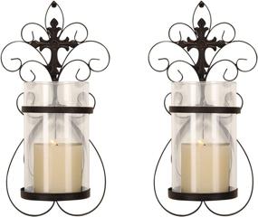 img 4 attached to Enhance Your Walls with FrameArmy Cast Iron Vertical Wall Hanging Accents Candle Holder Sconce (Set of 2) (SD005)