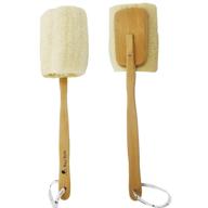 🛁 bleu bath 2-pack: organic luffa exfoliating loofah back brush with long wooden handle - ideal for sensitive skin, men & women logo