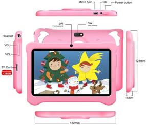 img 1 attached to 👧 Kid's Tablet Android 10.0, 7 inch with 3GB RAM + 32GB ROM/128GB Expandable, Quad Core 5.0MP WiFi Camera, Parental Control, Kid-Proof, Pre-Loaded Education Apps, Tablet for Kids with Anti-Drop Case (Pink)