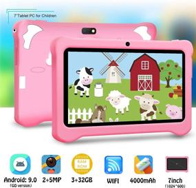 img 3 attached to 👧 Детский планшет Android 10.0, 7 дюймов с 3 ГБ ОЗУ + 32 ГБ ПЗУ/расширяемость до 128 ГБ, четырехъядерный процессор 5.0МП WiFi камера, система родительского контроля, прочное исполнение для детей, предустановленные образовательные приложения, планшет для детей с защитным чехлом от падений (розовый)