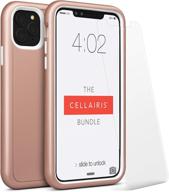 📱 cellairis bundle: iphone 11 pro max - rose gold case & tempered-glass screen protector logo