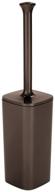 🧻 mdesign modern square plastic toilet bowl brush and holder - compact free-standing design, sturdy and deep cleaning - chocolate brown logo