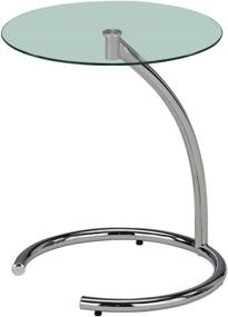 img 2 attached to Modern Glass Accent Side End Table with Chrome Finish - Kings Brand