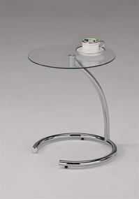 img 3 attached to Modern Glass Accent Side End Table with Chrome Finish - Kings Brand