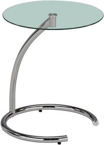 img 1 attached to Modern Glass Accent Side End Table with Chrome Finish - Kings Brand