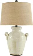 🏡 farmhouse ceramic table lamp with cream glaze crackle finish - signature design by ashley, 27 inches логотип