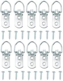 img 1 attached to 🖼️ National Hardware N261-490 10-Pack D-Ring Picture Hangers - Zinc Plated, Supports up to 60lbs with included screws