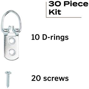 img 2 attached to 🖼️ National Hardware N261-490 10-Pack D-Ring Picture Hangers - Zinc Plated, Supports up to 60lbs with included screws
