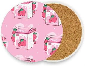 img 4 attached to 🍓 Kuizee Strawberry Absorbent Apartment Coasters