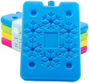 img 4 attached to 🥶 BPA Free Reusable Ice Packs for Lunch Box and Cooler - BLUE ELE BE01, Set of 4 - Slim, Lightweight Design, Long Lasting - Fun & Colorful!