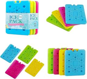 img 3 attached to 🥶 BPA Free Reusable Ice Packs for Lunch Box and Cooler - BLUE ELE BE01, Set of 4 - Slim, Lightweight Design, Long Lasting - Fun & Colorful!