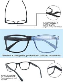 img 1 attached to 👓 MODFANS Oversize Reading Glasses 2.25 for Men Women - Large Readers with Square Frame, Lightweight & Spring Hinge - Mixed Color with 4 Pouches