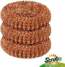 img 1 attached to 🧼 SCRUBIT 12-Pack Copper Coated Scourers: Effortlessly Tackle Tough Kitchen Cleaning Tasks on Dishes, Pots, Pans, and Ovens