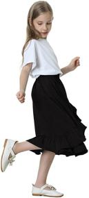 img 2 attached to 👗 DOTDOG Tiered Ruffle Skirts with Waistband for Girls, Clothing, Skirts & Skorts