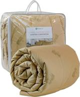 🛌 premium king-size winter comforter: healthyline camel wool filled, extra weight - 450 gsm, 100% down-proof cotton 233tc logo