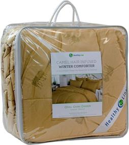 img 3 attached to 🛌 Premium King-size Winter Comforter: HealthyLine Camel Wool Filled, Extra Weight - 450 GSM, 100% Down-Proof Cotton 233TC