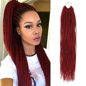 img 4 attached to Premium Quality 22 Inch Senegalese Twist Crochet Braids Hair: Small Havana Mambo, Pre-Stretched, Pre-Looped - Pack of 6 (118)