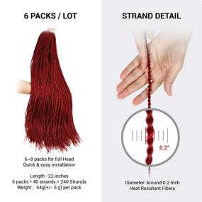 img 3 attached to Premium Quality 22 Inch Senegalese Twist Crochet Braids Hair: Small Havana Mambo, Pre-Stretched, Pre-Looped - Pack of 6 (118)