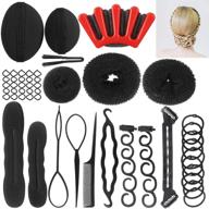 💇 12 styles hair styling accessories kit: fashion hair design tools for women - magic, simple & fast diy hair braid tools & accessories logo