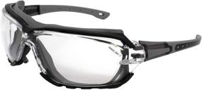 img 4 attached to 🕶️ Birdz Eyewear Gasket Safety Padded Motorcycle Sport Sunglasses in Grey, featuring Clear Lens