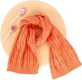 img 1 attached to 🧣 Теплые вязаные шарфы для девочек-малышек: Стильные зимние аксессуары