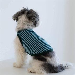 img 2 attached to 👕 DAN Comfort Cotton Shirt for Dogs - Breathable Puppy Clothes - Striped Dog Shirt with 95% Cotton and 5% Spandex - Comfortable Pet T-Shirt - Soft Dog Shirt for Small, Medium, and Large Dogs - Striped Pet Tee - Stylish Striped Vest for Pets