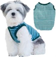 👕 dan comfort cotton shirt for dogs - breathable puppy clothes - striped dog shirt with 95% cotton and 5% spandex - comfortable pet t-shirt - soft dog shirt for small, medium, and large dogs - striped pet tee - stylish striped vest for pets логотип