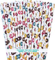 doughnut themed paper straws colors household supplies logo