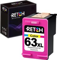 🖨️ retch re-manufactured ink cartridge: hp 63xl 63 xl replacement for envy, officejet, deskjet (1 tri-color) logo