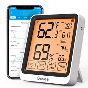 img 4 attached to Govee Indoor Bluetooth Thermometer Hygrometer with Large Backlight LCD Touchscreen, 2 Years 🌡️ Data Storage, App Alerts - Digital Wireless Temperature Humidity Monitor for Rooms, Homes, and Greenhouses