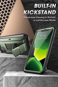 img 2 attached to 🦄 SupCase Unicorn Beetle Pro Series Case for iPhone 11 (6.1 Inch, 2019) - Green, Rugged Full-Body Holster Case with Built-in Screen Protector