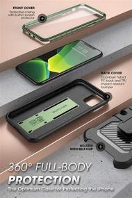 img 1 attached to 🦄 SupCase Unicorn Beetle Pro Series Case for iPhone 11 (6.1 Inch, 2019) - Green, Rugged Full-Body Holster Case with Built-in Screen Protector