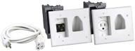 🔌 datacomm electronics, inc. 45-0023-wh recessed pro-power kit - white, 2 gang - straight blade inlet with power kit logo