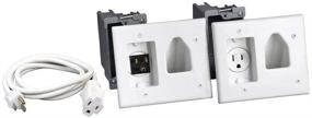 img 4 attached to 🔌 DataComm Electronics, Inc. 45-0023-WH Recessed Pro-Power Kit - White, 2 Gang - Straight Blade Inlet with Power Kit