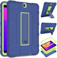 📱 shockproof rugged armor full-body kickstand protective cover for samsung galaxy tab s2 9.7 inch 2015 (sm-t810/t813/t815) - blue & yellow logo