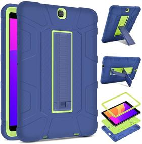 img 4 attached to 📱 Shockproof Rugged Armor Full-Body Kickstand Protective Cover for Samsung Galaxy Tab S2 9.7 inch 2015 (SM-T810/T813/T815) - Blue & Yellow